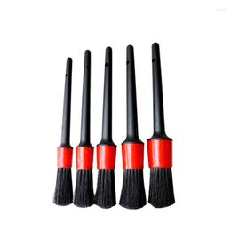 Car Sponge 5pcs Boar Hair Bristle Cleaning Brush Auto Exterior Interior Detailing Air Outlet Wash Accessories Clean Tool