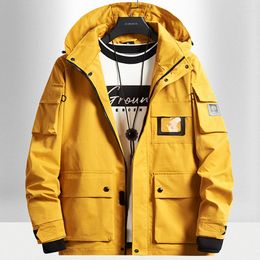 Men's Down Spring Autumn Men Windbreaker Jackets Hooded Coats Man Waterproof Outwear SoftShell Jacket Clothing Plus Size 6XL 7XL 8XL