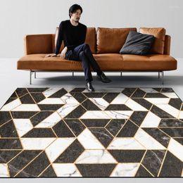 Carpets Nordic Style Metallic Geometric Living Room Carpet Big Size Marble Pattern Bedside Rug Decoration Office Floor Mat