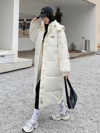 Women's Down Parkas Black Padded Jacket Women Auutmn Winter Korean Padded Jacket Loose Hooded Thick Parkas Female Solid Loose Casual Oversized Coat 220930