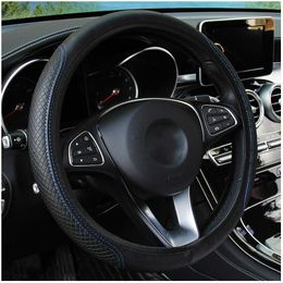 Car Steering Wheel Cover Skidproof Auto Steering-Wheel Cover Anti-Slip Universal Embossing Leather Car-styling autotribe188