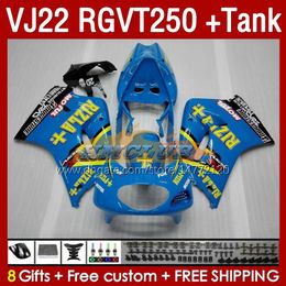 &Tank Fairings For SUZUKI RIZLA blue RGVT250 RGV-250 SAPC VJ22 160No.4 RGV250 VJ 22 RGVT-250 90 91 92 93 94 95 96 RGVT RGV 250 CC 1990 1991 1992 1993 1994 1995 1996 Fairing