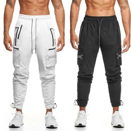 Men's Pants Towel Button Luminous Sweatpant Men Multifunctional Pocket Joggers Gym Sportwear Hip Hop Workout Streetwear Plus Size