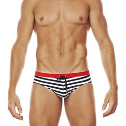 Men's Swimwear Stripe Swimming Briefs Sunga Masculina Beach Board Wear Low Waist Sexy Swimsuit Gay 2021 man J220913