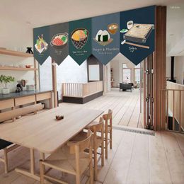 Curtain Japanese Sushi Shop Restaurant Kitchen Decor Window Short Partition Gourmet Pattern Fengshui Hanging Triangle Flag Curtains