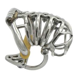 Nxy Chastity Devices Ergonomic Stainless Steel Stealth Lock Male Device Cock Cage Penis Ring Belt S069 220829