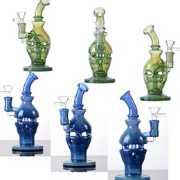 Heady Glass Bongs Hookahs Green Blue SMoking Accessories Showerhead Perc Percolator Faberge Fab Egg Dab Oil Rigs With Bowl WP2282