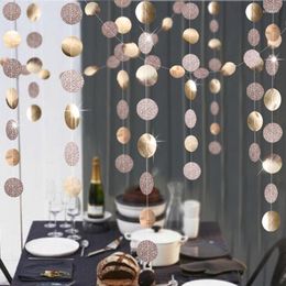 Party Decoration Wedding 4M Gold Silver Star Round Shape Paper Garlands Baby Shower Birthday Decorations Kids Christmas Supplies