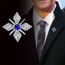 Brooches Crystal Star Gold Brooch Pin Men And Women Suit Shirt Collar Clothing Accessories Rhinestone Badge Pins