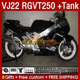 & Tank Fairings For SUZUKI RGVT250 VJ 22 RGV RGVT 250 CC RGVT-250 160No.64 black stock RGV250 SAPC VJ22 90 91 92 1993 1995 1996 RGV-250 1990 1991 1992 93 94 95 96 OEM Fairing