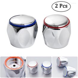 Kitchen Faucets Cold Faucet Tap Handle Knob Universal Replacement Silver Tone Red Blue 2Pcs/Set Bathroom Accessories