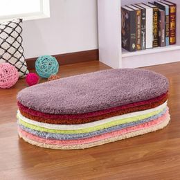 Carpets Lambskin Bedroom Oval Carpet Thicken Bedside Blanket Living Room Mat Water-absorbing Non-slip Rug 60x90cm