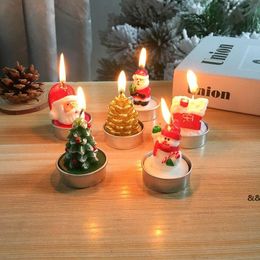 Craft Christmas Candle Christmas Snowman Elk Decoration Candles Painted Party Decorations Atmosphere Gift JNB16045