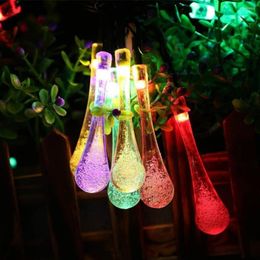 Strings Waterdrops Fairy String 20 LEDs Decorative Lights Battery Operated Wedding Christmas Outdoor Patio Garland Decoration