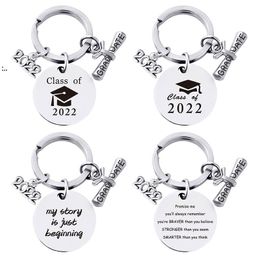 Stainless Steel Graduation Keychain Pendant Metal Keychains Key Chain Luggage Decoration Keyring Creative Graduation Gift GCB16049