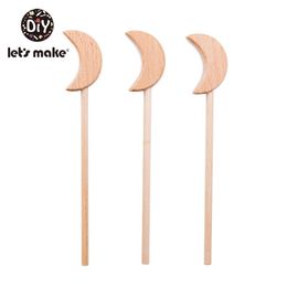 Baby Teethers Toys Let'S Make 20Pc Baby Stroller Toys Heart Shape Wooden Magic Wand Baby Wood Teether Toys 0-12 Months Tiny Rod For Children 221007