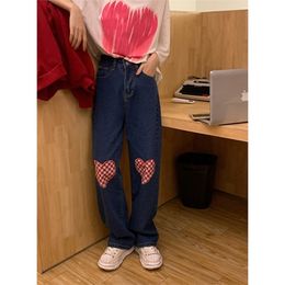 Women's Jeans Blue High Waist Straight Black Vintage Baggy Streetwear Harajuku Korean Fashion Girl Denim Trouser Wide Leg Pants 221007
