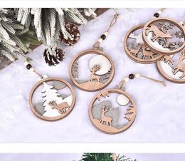 Christmas decorations creative three-dimensional elk doll pendant tree ornaments wooden pendant crafts GCB16078