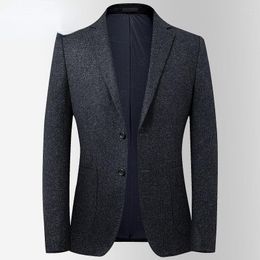 Men's Suits 2022 Men Autumn Winter Long Sleeve Formal Suit Blazer Coats Male Casual Jackets Solid Colour Woollen Overcoats O538