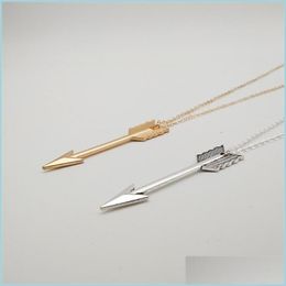 Pendant Necklaces Arrow Charm Necklaces Gold Sier Colour Alloy Pendants With 28 Inches Chain Women Fashion Jewellery 1088 Q2 Drop Deliver Dhcoa