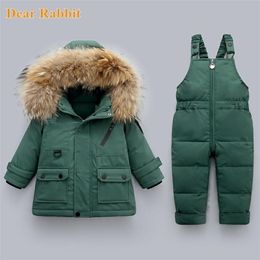 Down Coat 2pcs clothing Set boys winter down jacket Baby Girl clothes jumpsuit children Thicken Warm coat parka overcoat kids snowsuit 221007