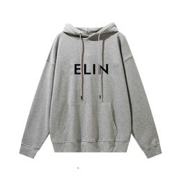 Erkek Hoodies Sweatshirts Marka Moda Yeni Cline Mektubu Baskılı Gevşek Sonbahar Kış Uzun Kollu Hoodie Erkekler ve Kadınlar İçin Gri