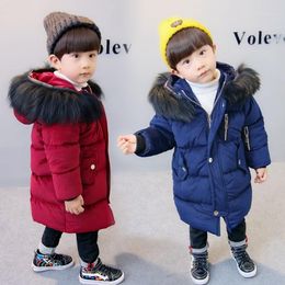 Jackets Boys Clothing 2022 Winter Thickening Long Gold Velvet Jacket Children Thick Korean Baby
