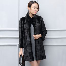 Women's Fur Faux Thick Warm Mandarin Collar Rabbit Coat Long sleeve Top Fashion Jacket Drop wsr818 221006