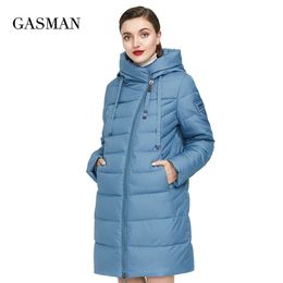 Women's Down Parkas GASMAN Long Puffer Winter Jacket Thick Coat Hooded Parka Warm Female Brand Cotton Clothes M-180 221007