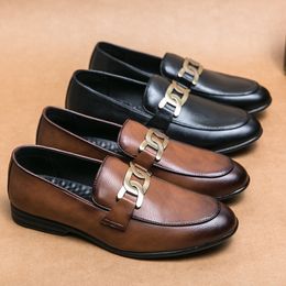 Vintage Old Oxford Shoes Pointed Toe Metal Buckle One Stirrup Men's Fashion Formal Casual Shoes Various Sizes 38-47
