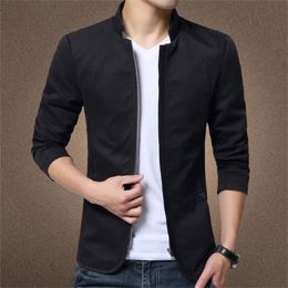 Men's Jackets s Fashion Standing Collar Coats Slim Fit Business Casual Male Clothing Plus Size M-5XL Solid 221006