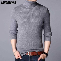 Sweaters Top Quality Warm New Brand Knit Pullover Turtle Necks Sweater Winter Solid Colour Simple Casual Men Jumper Fashion Clothing 2022 Y2210