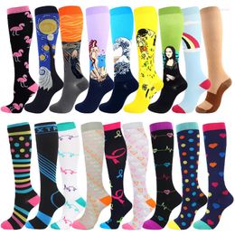 Sports Socks Men's Compression Stockings Cycling Varicose Veins Halloween Outdoor Diabetes Basketball Nature Hiking