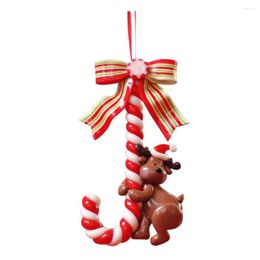 Christmas Decorations Santa Claus Snowman Small Crutch Candy Stick Pendant Hanging Charms Premium Fashion Retro Resin Ornaments