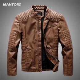 Men's Leather Faux Winter Casual Motorcycle Fleece Jacket Autumn Brand Biker PU Coat Slim Overcoats s M-5XL 221007