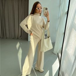 Women's Two Piece Pants Men's Tracksuits Loose Casual Sweater Top Trousers Fashion Suit Womens Two Peice Sets Spring Autumn Knitted Sweater pants 221006
