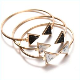 Bangle Bracelets Bangles For Women Triangle Marble Cuff Bangle Geometric Turquoise Bracelet Marbleized Stone Charm Cuf 91 O2 Drop Del Dhlzd