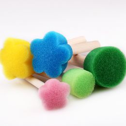 5pcs/set DIY Wooden Sponge Graffiti Painting Brushes for Kids Drawing Toys Kindergarten Early Educational Toys 20221007 E3