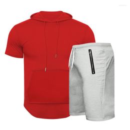 Men's Tracksuits Men's Summer Casual Tracksuit Men Outfit 2022 Mens Sportswear Sets Patchwork Male T-Shirt Shorts 2PCS Jogging Sports