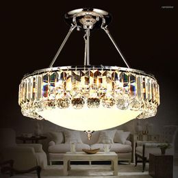 Pendant Lamps GETOP European-Style Round LED Glass Crystal Chandelier Bedroom Dining Room Modern Creative Lighting Fixture