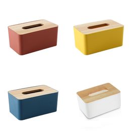 Japanische Tissue Box Holzdeckel Toilettenpapierboxen Festholz Serviettenhalter Hülle Einfacher stilvoller Heimarbeitspapierspender 20221007 E3