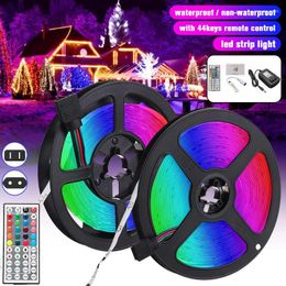 Strips 5M RGB 300 LED SMD3528 Flexible Light Strip Lampwith 44 Key IR Remote Controller And 12V 2A Power Supply US/EU Plug