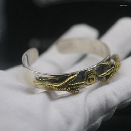 Bangle Handmade Pure Sterling Silver 925 Eagle Cuff With Brass Claw Top Quality Cool Punk Tribe Thai Jewellery Men