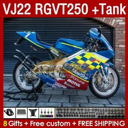 &Tank blue glossy Fairings For SUZUKI RGV250 VJ 22 RGVT250 RGV-250 SAPC VJ22 90 91 92 93 94 95 96 160No.77 RGVT RGV 250 CC RGVT-250 1990 1991 1992 1993 1994 1995 1996 Fairing