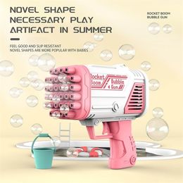 Novelty Games Electric Bazooka Bubbles Gun Toy 32-Hole Fully Automatic Gatling Bubble Machine Summer Outdoor Soap Water Game Children Toys 221007