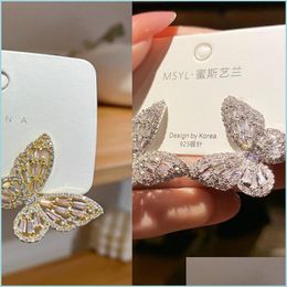 Stud New Luxury Fashion Round Korean Stud Earrings For Women Big Butterfly Gold Earring Jewellery 64 D3 Drop Delivery 2021 Bdehome Dhbru