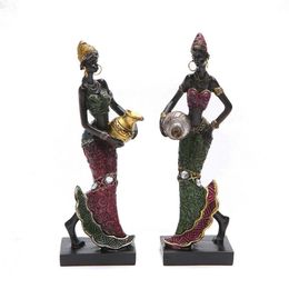 Other Home Decor BUF African Woman Statue Resin Craft ation Sculpture European Style Simple House Ornaments Gifts 221007