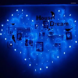 Strings Heart Shaped LED Fairy String Icicle Curtain Lights 2M 1.5M 128Led Valentine Xmas Christmas Wedding Party Window Decor