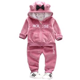 Clothing Sets Autumn girl suit For Baby chil Warm clothes Kids Hooded two-piece Plus velvet Toddler Clothes Halloween Children Clothing 221007