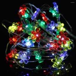 Strings 2M 20 LEDs Sun Flower String Light Battery Operated Copper Wire Home Decor Romantic Wedding Party Fairy